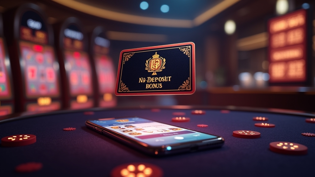 Casino-beeld met no deposit bonus, free spins en verificatiescherm
